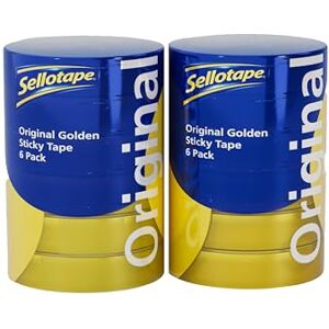 Sellotape Original Golden, Multi-Purpose Clear Tape for Household Objects, Clear Packing Tape for Sticking Envelopes or Cards, Easy to Use Packaging Tape, 24mmx50m Pack of 12 Sellotape Original Golden, Multi-Purpose Clear Tape for Household Objects, Clear Packing Tape for Sticking Envelopes or Cards, Easy to Use Packaging Tape, 24mmx50m Pack of 12
