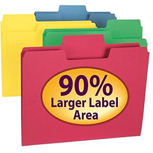 Smead SuperTab File Folder, Oversized 1/3-Cut Tab, Letter Size, Assorted Primary Colors, 24 per Pack (11956) Smead SuperTab File Folder, Oversized 1/3-Cut Tab, Letter Size, Assorted Primary Colors, 24 per Pack (11956)