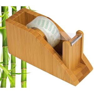 WEDO 061907 Bamboo Tape Dispenser with Adhesive Tape Brown WEDO 061907 Bamboo Tape Dispenser with Adhesive Tape Brown
