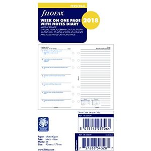 Filofax 2018 Personal/Compact Week on a Page with Notes Refill, Jan 2018- Dec 2018, 6.75 x 3.75 inches (C68409-18) Filofax 2018 Personal/Compact Week on a Page with Notes Refill, Jan 2018- Dec 2018, 6.75 x 3.75 inches (C68409-18)