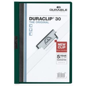 Durable DURACLIP 30 A4 Clip Folder Holds Up to 30 Sheets of A4 Paper Strong Metal Sprung Clip Pack of 25 Dark Green Colour Folders for Organising Documents Durable DURACLIP 30 A4 Clip Folder Holds Up to 30 Sheets of A4 Paper Strong Metal Sprung Clip Pack of 25 Dark Green Colour Folders for Organising Documents