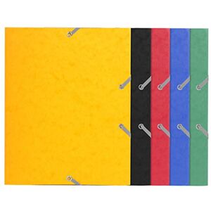 Exacompta Ref 55200E Elasticated 3-Flap Folder 240 x 190mm in Size, 400gsm Glossy Card, Suitable for A5 Documents, School Format Assorted Colours (Pack of 25) Exacompta Ref 55200E Elasticated 3-Flap Folder 240 x 190mm in Size, 400gsm Glossy Card, Suitable for A5 Documents, School Format Assorted Colours (Pack of 25)