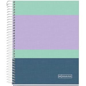 Miquelrius A5 notebook, 140 sheets of 70 g/m², horizontal ruled 7 mm, 4 coloured stripes, 2 drills, hard cover, Rider Purple collection Miquelrius A5 notebook, 140 sheets of 70 g/m², horizontal ruled 7 mm, 4 coloured stripes, 2 drills, hard cover, Rider Purple collection