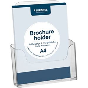 Europel -Brochure Holder, Desktop and Wall Mounted, A4, Crystal Clear Acrylic, Portrait Europel -Brochure Holder, Desktop and Wall Mounted, A4, Crystal Clear Acrylic, Portrait