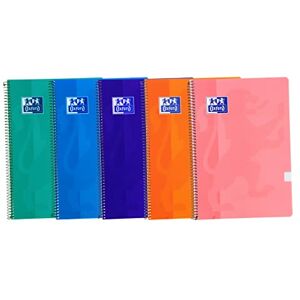 Oxford , A4 Notebooks (Folio) Grid 4x4, Plastic Cover, 80 Sheets, Pack 5 Notebooks, Trending Colours (400160850) Oxford , A4 Notebooks (Folio) Grid 4x4, Plastic Cover, 80 Sheets, Pack 5 Notebooks, Trending Colours (400160850)