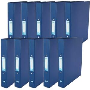 Elba A4 Ring Binder Pack of 10, Plastic on Board 35mm, Blue Elba A4 Ring Binder Pack of 10, Plastic on Board 35mm, Blue