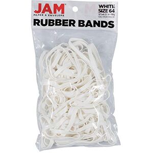 JAM Paper Durable Rubber Bands Size 64 White Multi-Purpose Rubberbands 100/Pack JAM Paper Durable Rubber Bands Size 64 White Multi-Purpose Rubberbands 100/Pack