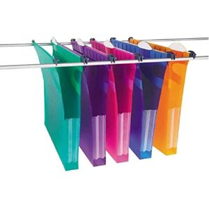 Rexel Heavy Duty Suspension Files with Tabs and Inserts for Filing Cabinets, 30 mm base, 310 mm x 240 mm, Polypropylene, Assorted Colours, Multifile Extra Secura, Pack of 10, 2102573 Rexel Heavy Duty Suspension Files with Tabs and Inserts for Filing Cabinets, 30 mm base, 310 mm x 240 mm, Polypropylene, Assorted Colours, Multifile Extra Secura, Pack of 10, 2102573