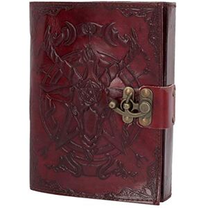 Nemesis Now Baphomet Leather Journal 15x21cm, Leather Cover, Red, 156 Pages, Premium 300gsm Paper Nemesis Now Baphomet Leather Journal 15x21cm, Leather Cover, Red, 156 Pages, Premium 300gsm Paper