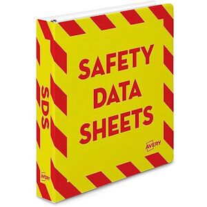 Avery Heavy-Duty Industrial SDS Binder, 1.5 One-Touch EZD Rings, 400-Sheet Capacity, Yellow/Red Border (18950) Avery Heavy-Duty Industrial SDS Binder, 1.5 One-Touch EZD Rings, 400-Sheet Capacity, Yellow/Red Border (18950)