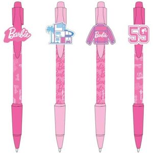 CERDÁ LIFE'S LITTLE MOMENTS Set of 4 Barbie inspired pens, pink, 13.5 x 19 x 2 cm, unique design on each pen, original product designed in Spain CERDÁ LIFE'S LITTLE MOMENTS Set of 4 Barbie inspired pens, pink, 13.5 x 19 x 2 cm, unique design on each pen, original product designed in Spain