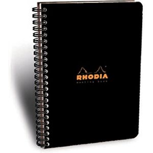 Rhodia 193409C Spiral Notebook (Full Bound) Meeting Book Black A4+ Pre-Printed Date/Notes/Action 160 Detachable Pages White Clairefontaine Paper 90 g/m Classic Rhodia 193409C Spiral Notebook (Full Bound) Meeting Book Black A4+ Pre-Printed Date/Notes/Action 160 Detachable Pages White Clairefontaine Paper 90 g/m Classic
