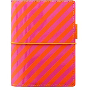 Filofax Pocket Domino Patent orange/pink stripes organiser Filofax Pocket Domino Patent orange/pink stripes organiser