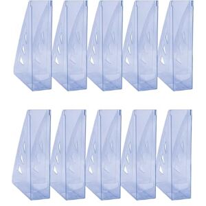 OFFICER PRODUCTS Magazine File Modern Design/Pack of 10 / A4 Colour: Blue Transparent/Hard Plastic/Openwork/Desk Organiser for Magazines/Shatterproof OFFICER PRODUCTS Magazine File Modern Design/Pack of 10 / A4 Colour: Blue Transparent/Hard Plastic/Openwork/Desk Organiser for Magazines/Shatterproof