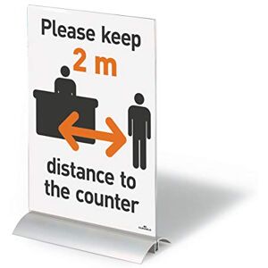Durable Presenter Sign and Literature Holder Desktop Acrylic with Metal Base A4 Clear Ref 8589/19 Durable Presenter Sign and Literature Holder Desktop Acrylic with Metal Base A4 Clear Ref 8589/19