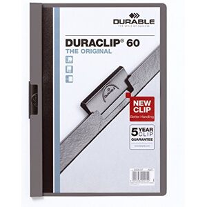 Durable DURACLIP 60 A4 Clip Folder Holds Up to 60 Sheets of A4 Paper Strong Metal Sprung Clip Pack of 25 Anthracite Grey Colour Folders for Organising Documents Durable DURACLIP 60 A4 Clip Folder Holds Up to 60 Sheets of A4 Paper Strong Metal Sprung Clip Pack of 25 Anthracite Grey Colour Folders for Organising Documents