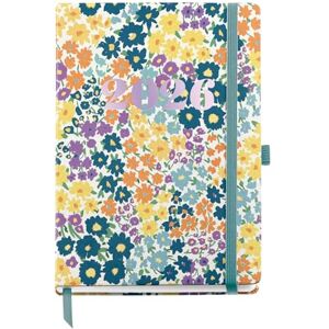 Miquelrius 2026 Day to Page Diary, Similar A5+ (155 x 213 mm), Daily Planning, Hard Cardboard Cover, Spiral, Elastic Closure, Paper 80 g/m², Spanish-EN-PT, Flowers Miquelrius 2026 Day to Page Diary, Similar A5+ (155 x 213 mm), Daily Planning, Hard Cardboard Cover, Spiral, Elastic Closure, Paper 80 g/m², Spanish-EN-PT, Flowers