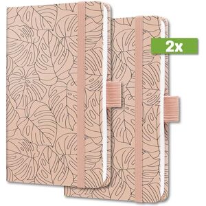 Sigel J4352 Jolie Weekly planner 2024, Rose Monstera, 9,5 x 15 cm, hardcover, 174 pages, rose, Black, 2 Pieces Sigel J4352 Jolie Weekly planner 2024, Rose Monstera, 9,5 x 15 cm, hardcover, 174 pages, rose, Black, 2 Pieces