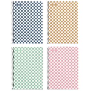 Miquelrius Pack of 4 school notebooks 4x4mm, folio size (215 x 309 mm), 80 sheets of 90 g/m², 4 mm grid with margin, spiral bound, hard cover, checkerboard design Miquelrius Pack of 4 school notebooks 4x4mm, folio size (215 x 309 mm), 80 sheets of 90 g/m², 4 mm grid with margin, spiral bound, hard cover, checkerboard design