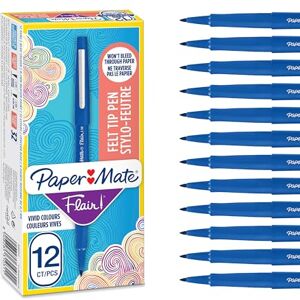 Paper Mate Flair Felt Tip Pens Medium Point (0.7 mm) Writing Pens Blue Pens for Writing, Drawing & Sketching 12 Count Paper Mate Flair Felt Tip Pens Medium Point (0.7 mm) Writing Pens Blue Pens for Writing, Drawing & Sketching 12 Count