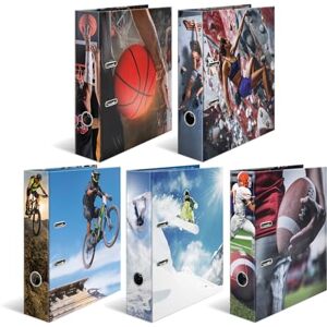 HERMA A4 Lever Arch File Assortment, Pack of 5, 70mm Spine, Heavy Duty Folder with Sport Motif, Glossy Finish & Inner Print, Kids Ring Binder, Archiving Folder & Storage File Organizer HERMA A4 Lever Arch File Assortment, Pack of 5, 70mm Spine, Heavy Duty Folder with Sport Motif, Glossy Finish & Inner Print, Kids Ring Binder, Archiving Folder & Storage File Organizer