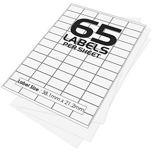 iSOUL 65 Per Page/Sheet, 1000 Sheets (65000 Sticky Label), White Blank Matt Self-Adhesive A4 Address Shipping Labels Stickers, Laser Inkjet Compatible L7651/J8651 Printer Paper, 38.1 X 21.2 mm iSOUL 65 Per Page/Sheet, 1000 Sheets (65000 Sticky Label), White Blank Matt Self-Adhesive A4 Address Shipping Labels Stickers, Laser Inkjet Compatible L7651/J8651 Printer Paper, 38.1 X 21.2 mm