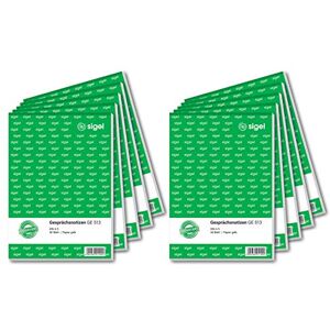 Sigel GE513/10 Conversation Notes, Phone Notes, DIN A5, Yellow, 10 Pads of 50 Sheets, Made from Sustainable Paper Sigel GE513/10 Conversation Notes, Phone Notes, DIN A5, Yellow, 10 Pads of 50 Sheets, Made from Sustainable Paper