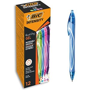 BIC Gel-ocity Quick Dry, Ultra Fast Drying Gel Ink Pens with Full Grip Barrel, Assorted Colours, Pack of 12 BIC Gel-ocity Quick Dry, Ultra Fast Drying Gel Ink Pens with Full Grip Barrel, Assorted Colours, Pack of 12