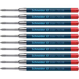 Schneider 175502 Ballpoint Pen Refill Slider 755 XB Pack of 10 Red Schneider 175502 Ballpoint Pen Refill Slider 755 XB Pack of 10 Red