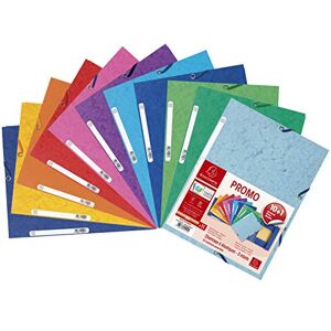 Exacompta Ref 55510AMZE Glossy Elasticated Folder Suitable for A4 Documents, 400gsm Glossy Card, Spine Label for Easy Identification Assorted Colours (Pack of 11) Exacompta Ref 55510AMZE Glossy Elasticated Folder Suitable for A4 Documents, 400gsm Glossy Card, Spine Label for Easy Identification Assorted Colours (Pack of 11)