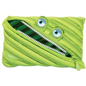 ZIPIT Wildlings Large Pencil Case for Boys, Cute Zipper Pouch for Kids and Teens, Stationery Bag for School ,Green ZIPIT Wildlings Large Pencil Case for Boys, Cute Zipper Pouch for Kids and Teens, Stationery Bag for School ,Green