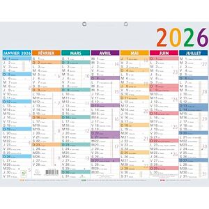 Exacompta 34103E Multicolour Calendar 53 cm x 40.5 cm Half Year 2023 Exacompta 34103E Multicolour Calendar 53 cm x 40.5 cm Half Year 2023