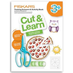 Fiskars practice scissors and craft book with tips & tricks, From 3 years, For right and left-handed use, Plastic/metal, Blue, 1077663 Fiskars practice scissors and craft book with tips & tricks, From 3 years, For right and left-handed use, Plastic/metal, Blue, 1077663