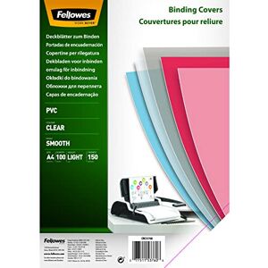 Fellowes A4 Clear PVC Binding Covers, 150 Micron Transparent Protective Sheets, Smooth Finish, Pack of 100 Compatible with Comb & Wire Binding Fellowes A4 Clear PVC Binding Covers, 150 Micron Transparent Protective Sheets, Smooth Finish, Pack of 100 Compatible with Comb & Wire Binding