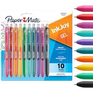 Paper Mate InkJoy Gel Pens Assorted Vibrant Ink Colours For Writing, Colouring & Journalling Medium Point (0.7mm) 10 Count Paper Mate InkJoy Gel Pens Assorted Vibrant Ink Colours For Writing, Colouring & Journalling Medium Point (0.7mm) 10 Count