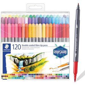STAEDTLER 3200 TB120 Design Journey Double-Ended Fibre-Tip Pens with Thin & Wide Nibs Assorted Colours (Pack of 120) STAEDTLER 3200 TB120 Design Journey Double-Ended Fibre-Tip Pens with Thin & Wide Nibs Assorted Colours (Pack of 120)