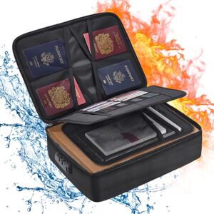ruboka Fireproof Document Box with Lock, File Storage Organizer Bag, Waterproof Safe Fireproof Document Bag Large Capacity for Passports, Certificates, Legal Files and Valuables (14.17"x10.63"x3.93") ruboka Fireproof Document Box with Lock, File Storage Organizer Bag, Waterproof Safe Fireproof Document Bag Large Capacity for Passports, Certificates, Legal Files and Valuables (14.17"x10.63"x3.93")