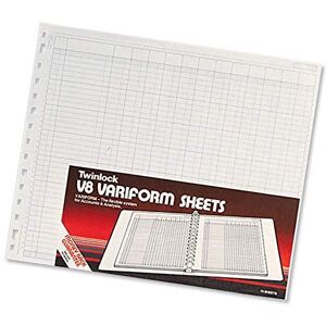 Rexel Twinlock Variform Multi-Ring Binder V8 Cash Refill Sheets 24 Columns, White(Pack of 75) Rexel Twinlock Variform Multi-Ring Binder V8 Cash Refill Sheets 24 Columns, White(Pack of 75)