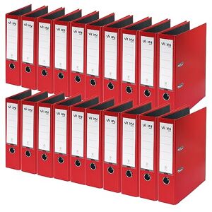 Leitz VON A4 Folder, Pack of 20, Cardboard with Plastic Cover, 80 mm Spine Width, for 600 Sheets, Blue Angel & FSC Certified, for School, Study & Home, Red, 10550025 Leitz VON A4 Folder, Pack of 20, Cardboard with Plastic Cover, 80 mm Spine Width, for 600 Sheets, Blue Angel & FSC Certified, for School, Study & Home, Red, 10550025