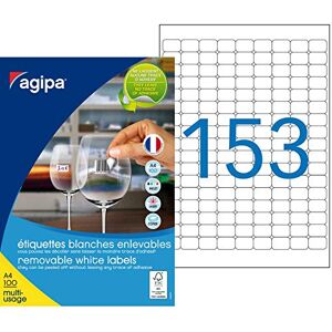 Agipa Pack of 15300 101625 Multi-Purpose Labels enlevable 22 x 16 mm Rounded Corners White Agipa Pack of 15300 101625 Multi-Purpose Labels enlevable 22 x 16 mm Rounded Corners White