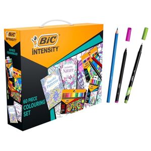 BIC Intensity Adult Colouring Set, 24 Coloured Pencils, 24 Colouring Felt Tip Pens, 10 Pens with Fineliners, 2 Colouring Books, School Supplies, 60 Pack BIC Intensity Adult Colouring Set, 24 Coloured Pencils, 24 Colouring Felt Tip Pens, 10 Pens with Fineliners, 2 Colouring Books, School Supplies, 60 Pack
