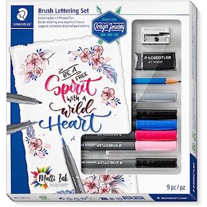 STAEDTLER 61 371-1 Design Journey Pigment Arts Brush Lettering Set Mixed Set for Hand Lettering (Pack of 9 Pieces) STAEDTLER 61 371-1 Design Journey Pigment Arts Brush Lettering Set Mixed Set for Hand Lettering (Pack of 9 Pieces)