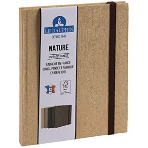 Exacompta Le Dauphin Ref. 267221D 1 Nature notebook lined interior print brown elastic closure dimensions 22 x 17 cm vertical format 192 pages beige cover FSC® certified Exacompta Le Dauphin Ref. 267221D 1 Nature notebook lined interior print brown elastic closure dimensions 22 x 17 cm vertical format 192 pages beige cover FSC® certified