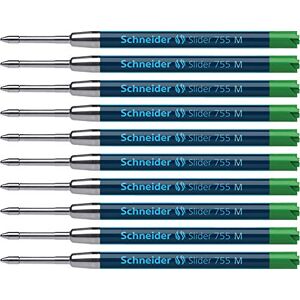 Schneider 175604 Ballpoint Pen Refill Slider 755 Indelible M, Green, Pack of 10 Schneider 175604 Ballpoint Pen Refill Slider 755 Indelible M, Green, Pack of 10