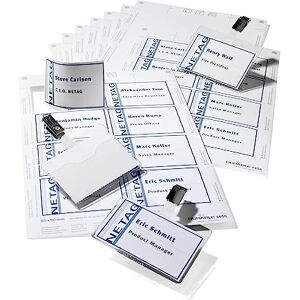 Durable Name Badge Set Visitor Assorted 20 Badges 60 x 90 mm and 4 Insert Sheets Ref 8181-00 Durable Name Badge Set Visitor Assorted 20 Badges 60 x 90 mm and 4 Insert Sheets Ref 8181-00
