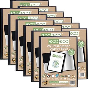 eco-eco A5 50% Recycled 10 Pocket Presentation Display Book Folder (Pack of 12),eco041x12 eco-eco A5 50% Recycled 10 Pocket Presentation Display Book Folder (Pack of 12),eco041x12