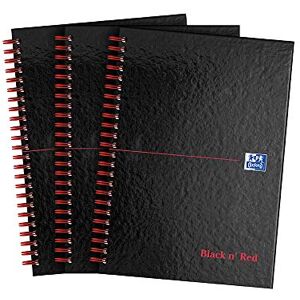 Black n' Red Oxford A5 Notebook, Glossy Hardback Wirebound, 140 pages, Lined (Pack of 3) Black n' Red Oxford A5 Notebook, Glossy Hardback Wirebound, 140 pages, Lined (Pack of 3)