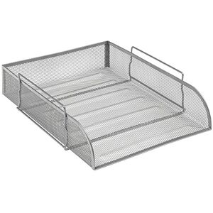 Osco Wire-Mesh Letter Tray Portrait A4 & Foolscap, Scratch-Resistant High-Density Metal, Stackable Front-Load Desktop Organiser, Office File Paper Sorter, Silver Osco Wire-Mesh Letter Tray Portrait A4 & Foolscap, Scratch-Resistant High-Density Metal, Stackable Front-Load Desktop Organiser, Office File Paper Sorter, Silver