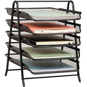 Mind Reader Network Collection, 5-Tier Paper Tray, File Storage, Desktop Organizer, Metal Mesh, 11.75" L x 14" W x 14.5" H, Black Mind Reader Network Collection, 5-Tier Paper Tray, File Storage, Desktop Organizer, Metal Mesh, 11.75" L x 14" W x 14.5" H, Black