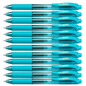 Pentel EnerGel X Retractable Gel Pen Turquoise Ink Pack of 12 Pentel EnerGel X Retractable Gel Pen Turquoise Ink Pack of 12